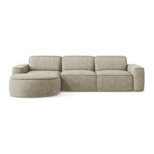 Béžová ženilková rohová pohovka (ľavý roh/s leňoškou) Omao – Makamii vyobraziť