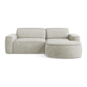 Krémovobiela ženilková rohová pohovka (pravý roh/s leňoškou) Omao – Makamii vyobraziť