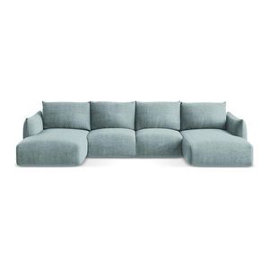 Modrá rozkladacia rohová pohovka (do tvaru "U") Leila – Makamii vyobraziť