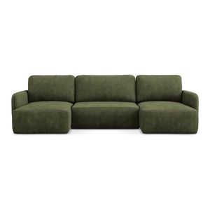 Zelená ženilková rozkladacia/s úložným priestorom rohová pohovka (do tvaru "U") Lilo – Makamii vyobraziť