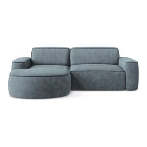 Sivomodrá ženilková rohová pohovka (ľavý roh/s leňoškou) Omao – Makamii vyobraziť