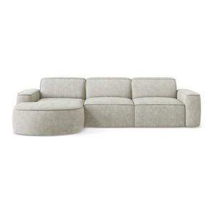 Krémovobiela ženilková rohová pohovka (ľavý roh/s leňoškou) Omao – Makamii vyobraziť