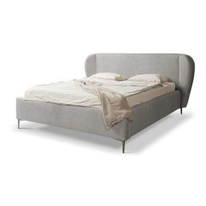 Svetlosivá čalúnená dvojlôžková posteľ s roštom 180x200 cm Makana – Makamii vyobraziť