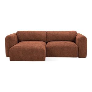 Terakotová ženilková rozkladacia/s úložným priestorom rohová pohovka (ľavý roh/s leňoškou) Mele – Makamii vyobraziť