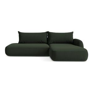 Tmavozelená rozkladacia rohová pohovka (pravý roh/s leňoškou) Hale – Makamii vyobraziť