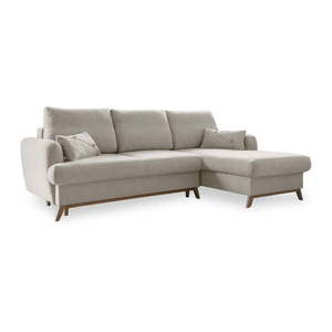 Béžová rozkladacia/s úložným priestorom rohová pohovka (pravý roh/s leňoškou) Scandic Lagom – Miuform vyobraziť