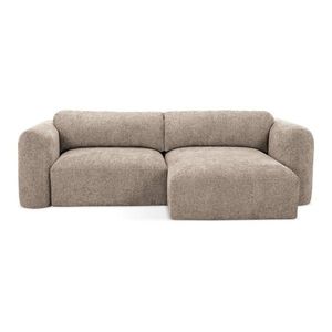 Svetlohnedá ženilková rozkladacia/s úložným priestorom rohová pohovka (pravý roh/s leňoškou) Mele – Makamii vyobraziť