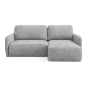 Svetlosivá ženilková rozkladacia/s úložným priestorom rohová pohovka (pravý roh/s leňoškou) Lilo – Makamii vyobraziť