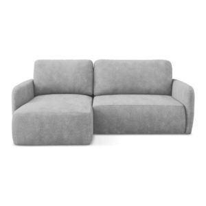 Svetlosivá ženilková rozkladacia/s úložným priestorom rohová pohovka (ľavý roh/s leňoškou) Lilo – Makamii vyobraziť