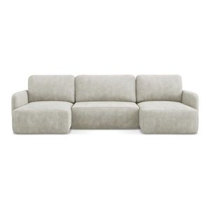 Krémová ženilková rozkladacia/s úložným priestorom rohová pohovka (do tvaru "U") Lilo – Makamii vyobraziť