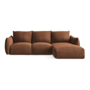 Terakotová rozkladacia rohová pohovka (pravý roh/s leňoškou) Leila – Makamii vyobraziť