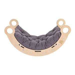Sivá/v prírodnej farbe hojdačka z borovicového dreva 39x75x38 cm Montessori – Meowbaby vyobraziť