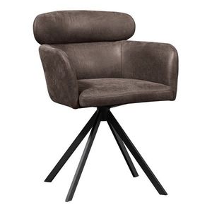 Tmavohnedé čalúnené jedálenské kreslo s podrúčkami Fenne – WOOOD vyobraziť