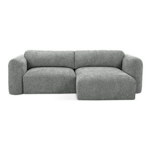 Sivá ženilková rozkladacia/s úložným priestorom rohová pohovka (pravý roh/s leňoškou) Mele – Makamii vyobraziť