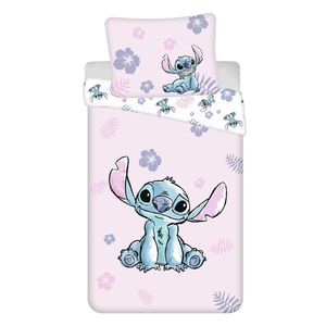 Svetloružová bavlnená detská obliečka na jednolôžko 140x200 cm Lilo & Stitch "Pink" – Jerry Fabrics vyobraziť