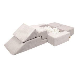 Krémové menčestrové penové ihrisko 100x35x40 cm Montessori – Meowbaby vyobraziť