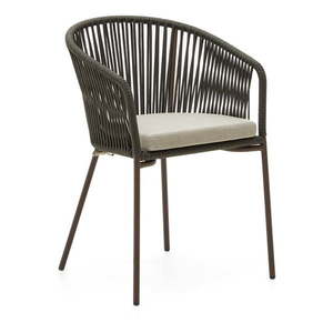 Zelená kovová/polstrovaná záhradná stolička Yanet – Kave Home vyobraziť