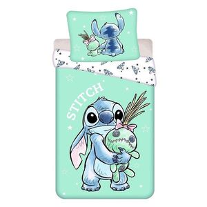 Bavlnená detská obliečka na jednolôžko v mentolovej farbe 140x200 cm Lilo & Stitch "Buddies" – Jerry Fabrics vyobraziť