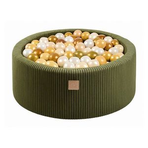 Kaki menčestrový bazénik s loptičkami 90x90x30 cm Montessori – Meowbaby vyobraziť