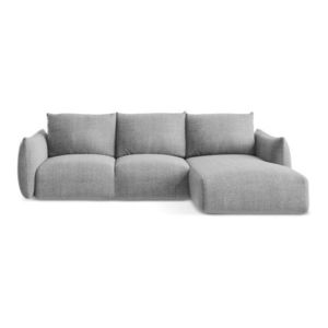 Svetlosivá rozkladacia rohová pohovka (pravý roh/s leňoškou) Leila – Makamii vyobraziť