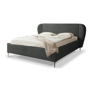 Tmavosivá čalúnená dvojlôžková posteľ s roštom 180x200 cm Makana – Makamii vyobraziť