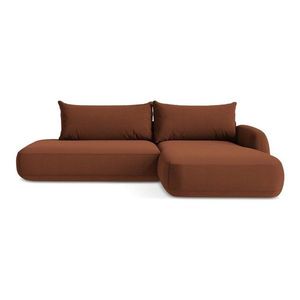 Terakotová rozkladacia rohová pohovka (pravý roh/s leňoškou) Hale – Makamii vyobraziť