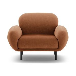 Terakotové kreslo z textílie buklé Poppy – Micadoni vyobraziť