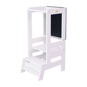 Biela učiaca veža z borovicového dreva Montessori – Meowbaby vyobraziť