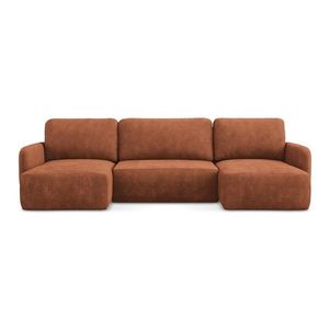 Terakotová ženilková rozkladacia/s úložným priestorom rohová pohovka (do tvaru "U") Lilo – Makamii vyobraziť