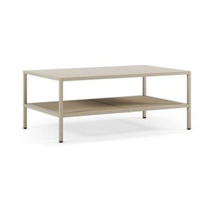 Krémovobiely kovový konferenčný stolík 60x100 cm Fayna – Marckeric vyobraziť