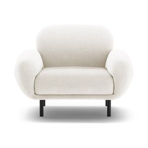 Biele kreslo z textílie buklé Poppy – Micadoni vyobraziť