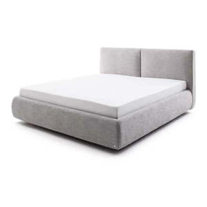Sivá čalúnená dvojlôžková posteľ s úložným priestorom s roštom 180x200 cm Atesio – Meise Möbel vyobraziť