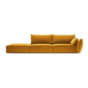 Zamatová pohovka v horčicovej farbe pravý roh 264 cm Vanda – Mazzini Sofas vyobraziť