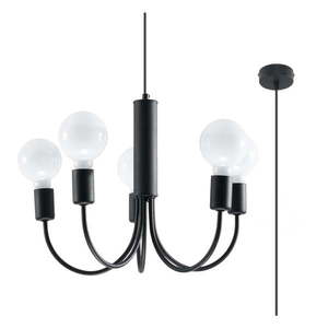 Čierne závesné svietidlo ø 45 cm Karim – Sollux vyobraziť