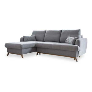 Svetlosivá rozkladacia/s úložným priestorom rohová pohovka (ľavý roh/s leňoškou) Scandic Lagom – Miuform vyobraziť