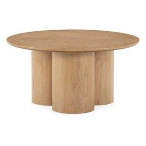 Okrúhly konferenčný stolík v dekore duba v prírodnej farbe ø 80 cm Lua – MOME vyobraziť