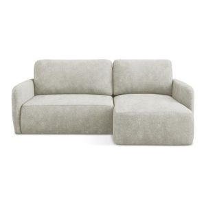 Krémová ženilková rozkladacia/s úložným priestorom rohová pohovka (pravý roh/s leňoškou) Lilo – Makamii vyobraziť