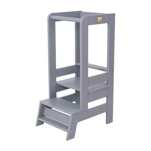 Sivá učiaca veža z borovicového dreva Montessori – Meowbaby vyobraziť