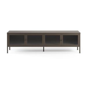 Sivý kovový TV stolík 160x50x35 cm Layna – Marckeric vyobraziť