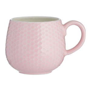 Svetloružový keramický hrnček Embossed Honeycomb – Mason Cash vyobraziť