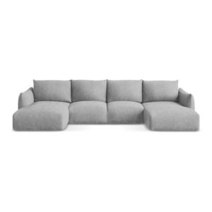 Svetlosivá ženilková rozkladacia rohová pohovka (do tvaru "U") Leila – Makamii vyobraziť