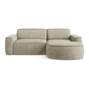 Béžová ženilková rohová pohovka (pravý roh/s leňoškou) Omao – Makamii vyobraziť