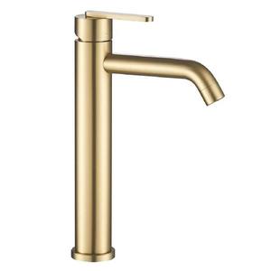 Umývadlová batéria vysoká Rea Ontario brúsené zlato vyobraziť