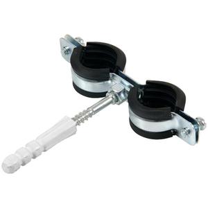 Dvojitá kovová objímka na rúry s hmoždinkou a tesnením 3/4\" x 25-29 vyobraziť