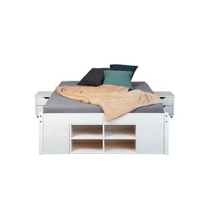 Inter Link Funkčná posteľ s 2 integrovanými nočnými stolíkmi (Till – biela, 160 x 200 cm) vyobraziť