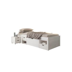 Inter Link Funkčná posteľ s 2 integrovanými nočnými stolíkmi (Till – biela, 90 x 200 cm) vyobraziť