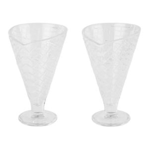 LIVARNO home Sklené poháre na zmrzlinu/misky, 2 kusy (tvar kornútka/priehľadná) vyobraziť
