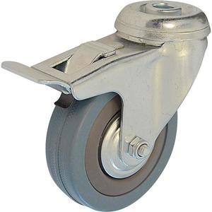 Otočné pojazdné koliesko s brzdou 50 mm/40 kg montážny otvor, sivá guma vyobraziť