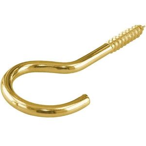 Skrutkovací hák štvrťkruhový mosadz 30 x 2, 6 mm vyobraziť