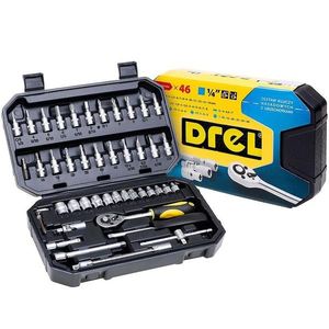Kľúče, násadkové, 1/4˝, súprava 46 ks, Drel vyobraziť